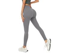 RAOKENSU Pantalones largos para correr para mujer, leggings de compresión push up, sexy, pantalones de yoga, cintura alta, ajustados, sin costuras, control de abdomen, pantalones de compresión, O Gris