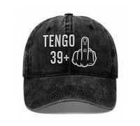 RAOPNHS Regalo Hombre Cumpleaños Regalo 40 Años Hombre - Gorra Negra Ajustable Tengo 39+ para Fiesta, Broma De Cumpleaños, Padre, Esposo, Amigo - Diseño Bordado Divertido, Talla 55-58 Cm Adulto