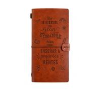 RAOPNHS Regalo Profesora Infantil, Regalos Profesora fin de Curso, Rregalos para Profesoras, Regalos Originales para Profesores, Regalo Profesoraa, Cuaderno de Cuero 20 x 12 cm con frase grabada