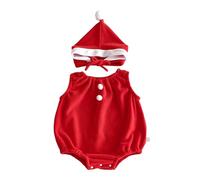 Raopuzi Body Navidad Bebe con Gorro Disfraz Navideño Bodies Franela sin Mangas Traje Arbol de Navidad, Papa Noel, Reno para Bebé Niño Niña Ropa de Una Pieza Linda para Recien Nacido Regalo Infantil