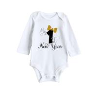 Raopuzi Body Navidad Bebe de Manga Larga Mi Primera Navidad Bebe Bodies Navideño Blanco Recien Nacido Niño Niña Bodys Algodón Suave Transpirable Unisex Ropa Infantil Cuello Redondo
