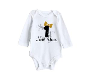 Raopuzi Body Navidad Bebe de Manga Larga Mi Primera Navidad Bebe Bodies Navideño Blanco Recien Nacido Niño Niña Bodys Algodón Suave Transpirable Unisex Ropa Infantil Cuello Redondo