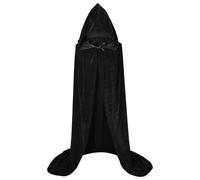 Raopuzi Capa Negra con Capucha Adulto, Largo Disfraz Vampiro, Capas Medieval Muerte, Bruja Vampiro Mago Capa Halloween para Cosplay, Capas Disfraz Halloween para Carnaval Fiesta Cumpleaños