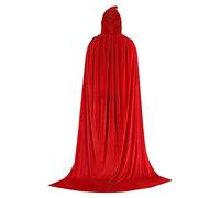 Raopuzi Capa Negra con Capucha Terciopelo Adulto, Largo Disfraz Vampiro, Capas Medieval Muerte, Bruja Vampiro Mago Capa Halloween para Cosplay, Capas Disfraz Halloween para Carnaval Fiesta Cumpleaños