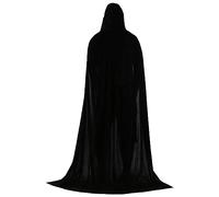 Raopuzi Capa Negra con Capucha Terciopelo Adulto, Largo Disfraz Vampiro, Capas Medieval Muerte, Bruja Vampiro Mago Capa Halloween para Cosplay, Capas Disfraz Halloween para Carnaval Fiesta Cumpleaños