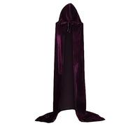 Raopuzi Negro Largo Capa con Capucha Terciopelo Disfraz de Halloween para Mujeres Hombres Largo Disfrazs Vampiro Medieval Muerte Capa Disfraz Halloween para Carnaval Navidad Fiesta Disfraces
