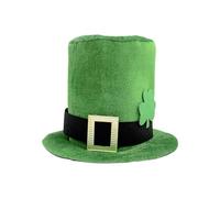 Raopuzi Sombrero de Copa San Patricio, Chistera de Fieltro Verde, Gorro con un Trébol Gorra Leprechaun Día de San Patricio con Cinta y Hebilla Accesorio Irlandes Disfraz Carnaval Rendimiento Fiesta