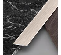 Raouoae Juego De 3 Perfiles De Transición En T De 90cm, Tira Divisoria De Piso Laminado, Ideal Para Transiciones Suaves Entre Suelos De Madera Y Baldosas, Compatible Con Todo Tipo De Pisos(Neblige Zei