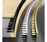 Raouoae Perfil De Borde De Escalera Flexible En F, 135cm, 2 Unidades, Perfil Metálico para Escalón, Bordes De Laminado, Parquet Y Baldosas, Protección Antideslizante Y Duradero(Gray,M)