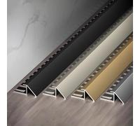 Raouoae Perfil De Transición De Aluminio Anodizado Plateado 90cm, 2 Piezas, Para Suelos A Diferentes Alturas, Ancho 20mm/22mm/24mm, Perfil De Compensación Para Rampas Y Juntas De Dilatación(Schwarz,Br