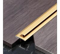 Raouoae Perfil De Transición T Para Piso De Aluminio 100cmx3, Moldura Metálica Para Umbral De Puerta, Ideal Para Transiciones De Pisos De Igual Altura, Fácil Instalación Y Duradero(Gold,Breite: 20 mm)