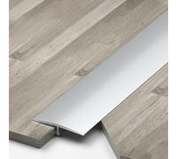 Raouoae Tira De Transición De Perfil En T, 3 Piezas, Riel De Umbral De Puerta De Aluminio De 90cm, Fácil Instalación Para Suelos De Madera, Baldosas Y Alfombras, Barra De Transición Para Pisos(Silber,