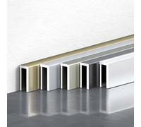 Raouoae Zócalo De Rodapié De 125cm - 4 Piezas De Tablas De Suelo De Aluminio Para Baño, Garaje, Oficina Y Piscina - Accesorios Decorativos Y Funcionales Para Interiores Y Exteriores(Grau)