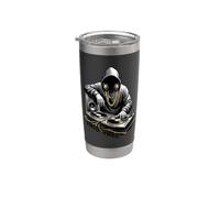 Rap Vinyl Vibes Hip Hop DJ Vaso térmico de acero inoxidable de doble pared