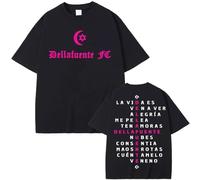 Rapador Dellafuente Doble Gráfica Camiseta Harajuku Fashion Hip Hop Street Camisetas Hombres Mujeres Confort Camiseta (A XL)