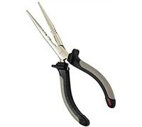 Rapala - Alicates de Pesca Fisherman’s Pliers - Material de Pesca de Acero al Carbono Acabado Niquelado - Artículo de Pesca con Mango Co-Moldeado - Muelle de Doble Hoja - 22cm - Gris/Negro