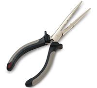 Rapala - Alicates de Pesca Fisherman’s Pliers - Material de Pesca de Acero al Carbono Acabado Niquelado - Artículo de Pesca con Mango Co-Moldeado - Muelle de Doble Hoja - 16cm - Gris/Negro