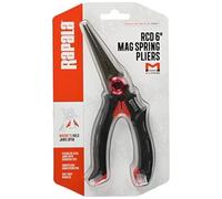 Rapala - Alicates de Pesca RCD Mag Spring Pliers - Material de Pesca con Mordazas de Acero Inoxidable - Artículo de Pesca con Muelle Resistente - Mango Ergonómico Soft Grip - 20 cm - Negro/Rojo