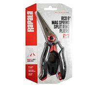 Rapala - Alicates de Pesca RCD mag Spring Split Ring Pliers - Material de Pesca con Mordazas de Acero Inoxidable - Artículo de Pesca Mango Ergonómico Soft Grip - Estuche Incluido - 15 cm - Negro/Rojo