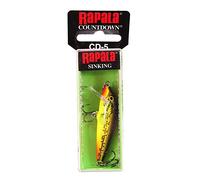 Rapala Countdown Señuelos de pesca de 3/16 onzas, 05 - 2" - 3/16 oz - 3'-6' Depth - 2 No. 10 Hook, Fire Minnow