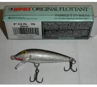 Rapala F05S 2" Minnow Flotante 2 No 10 Anzuelos Triple Plata