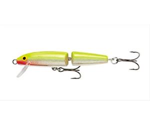 Rapala - Señuelo de Pesca articulado clásico, tamaño: 13 cm/18 g, señuelo Flotante de Agua Dulce, Profundidad de nado: 1,2-1,8 m, construcción de abachi, Color Chartreuse Fluorescente Plateado SFC