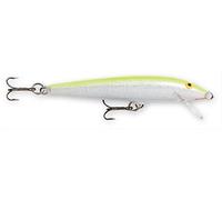 Rapala - Señuelo de Pesca clásico, Flotador, tamaño: 11 cm/6 g, señuelo Flotante de Agua Dulce, Profundidad de nado: 0,6-1,2 m, construcción de balsa, Color Chartreuse Fluorescente Plateado SFC