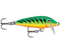 Rapala - Señuelo de Pesca clásico, Flotante, tamaño: 3 cm/2 g, señuelo Flotante de Agua Dulce, Profundidad de nado: 0,6-1,2 m, Aparejo de Pesca con construcción de balsa, Fire Tiger FT