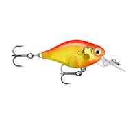 Rapala - Señuelo de Pesca X-Light Crank Mid Runner, tamaño: 3,5 cm/4 g, señuelo Flotante de Agua Dulce, Profundidad de nado: 1,8-2,1 m, Material plástico, GFR Rojo Fluorescente Dorado