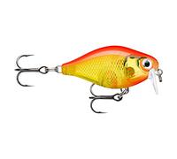 Rapala, Señuelo de Pesca X-Light Crank Shallow Runner, Tamaño 3,5 cm/4 g, Señuelo de Agua Dulce Flotante, Profundidad de Natación: 0,9-1,2 m, Material Plástico, Gold Fluorescent Red gFR