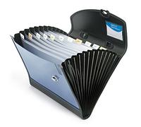 Rapesco 0681 Carpeta Archivadora tipo Acordeón A4+, 13 Compartimentos, Azul y Negro