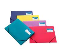 Rapesco 0720 Carpeta de 3 Solapas en Formato A4+, Colores Surtidos Sólidos, 5 Unidades