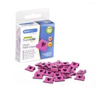 Rapesco 1334 Supaclip 40 Clips de Recarga Corazones, Fucsia, Paquete de 100