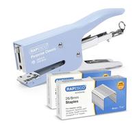 Rapesco 1355A Porpoise Grapadora de Tenaza con 10.000 Grapas Tipo 26/8 mm, Capacidad para 45 Hojas, Celeste