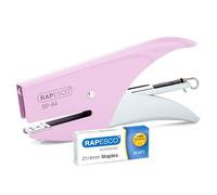 Rapesco 1377 Grapadora de Tenaza SP-64, 1000 Grapas Tipo 21/4 mm, Rosa