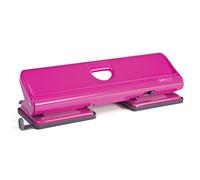 Rapesco 1385 Perforadora Metálica de 4 Agujeros 720, Capacidad para 22 Hojas, Fucsia