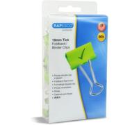 Rapesco 1421 Pinzas/Clips Sonrisas de 19 mm «Tick» con Brazos Plegables, Verde, Paquete de 80