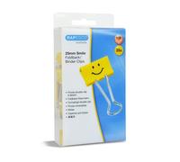 Rapesco 1427 Pinzas/Clips Sonrisas de 25 mm con Brazos Plegables, Amarillo Brillante, Paquete de 35