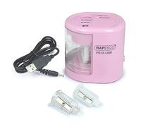 Rapesco 1446 Sacapuntas Eléctrico Automático PS12-USB con Carga USB o Baterías (no incluidas), Rosa
