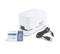 Rapesco 1453 626EL Grapadora Automática USB/Batería con 1000 Grapas 26/6mm, Capacidad para 15 Hojas, Blanco