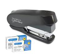 Rapesco 1466 Germ-Savvy Antibacteriano ECO Grapadora Luna Esfuerzo Reducido con 2000 Grapas, 50 Hojas de Capacidad, Negro