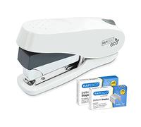 Rapesco 1467 Germ-Savvy Antibacteriano ECO Grapadora Luna Esfuerzo Reducido con 2000 Grapas, 50 Hojas de Capacidad, Blanco