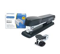 Rapesco 1471 Germ-Savvy Antibacteriano, Marlin Grapadora con Quitagrapas R4 y Caja de 5000 Grapas 26/6 mm, Negro