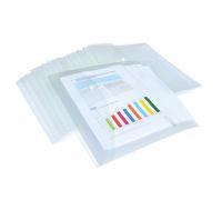 Rapesco 1496 ECO Carpetas Sobre Portafolios con Broche, A4+, Transparente, Paquete de 20