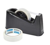 Rapesco 1540 Dispensador de Cinta Adhesiva Profesional 500 mas 2 Rollos de Cinta, Negro