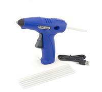 Rapesco 1567 G4-7 Pistola Encoladora Inalámbrica, 6 Barras Pegamento, Azul | Batería de Litio 4V, Protección Antibacteriana Germ-Savvy