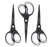 Rapesco 1597 Tijeras Livianas de Titanio para Papel de Mango Suave, Juego de 3, Negro/Gris Claro