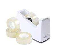 Rapesco 1620 Dispensador de Cinta Adhesiva 300 con Diámetro del Mandril de 25 mm, 4 Rollos de Cinta Incluidas, Blanco