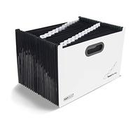 Rapesco 1622 Carpeta Clasificadora SupaFile Plus, Archivador con 26 Compartimientos, A4+, Blanco con Separadores Negros