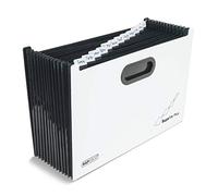 Rapesco 1624 Carpeta Clasificadora SupaFile Plus, Archivador con 13 Compartimientos, A4+, Blanco con Separadores Negros